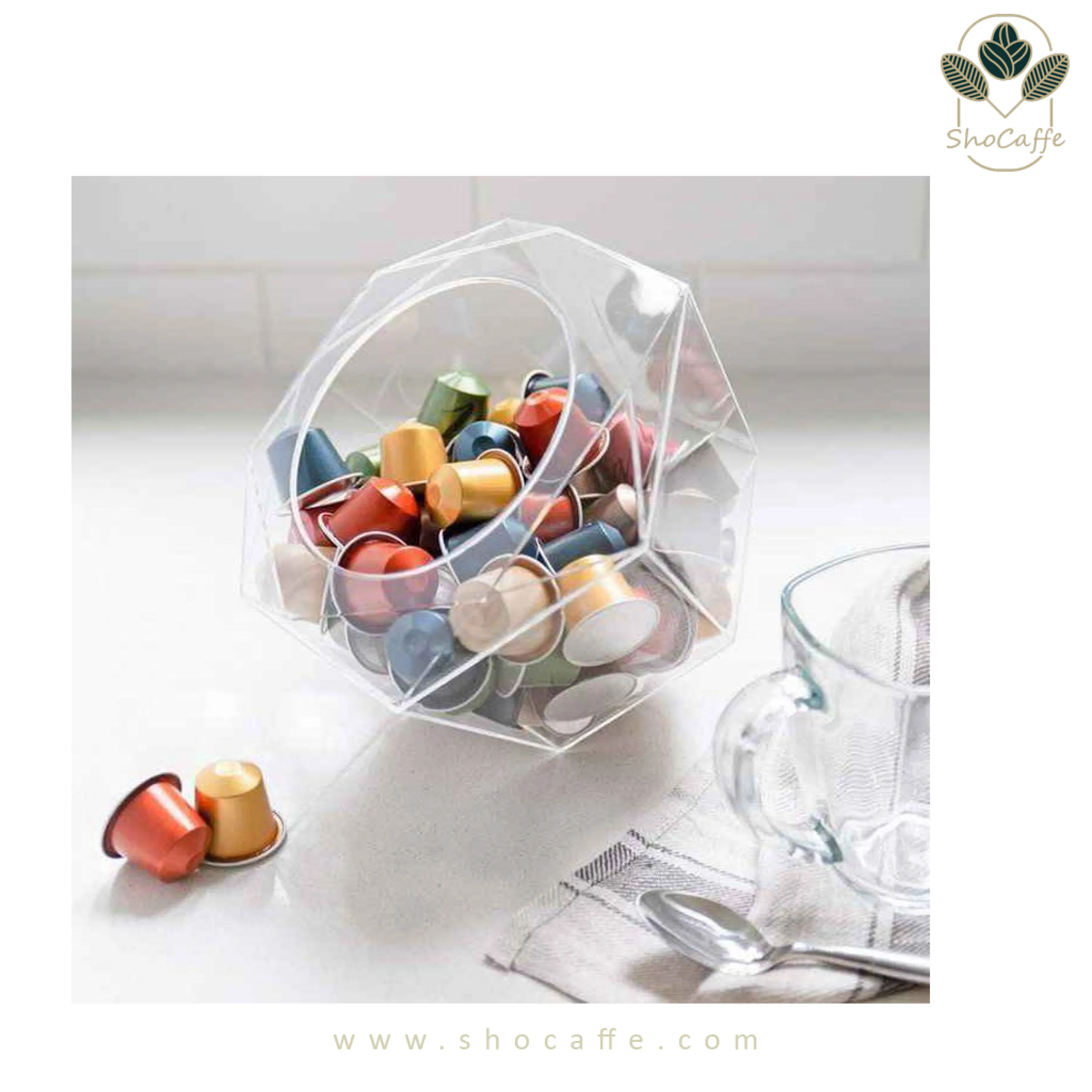 استند کپسول قهوه نسپرسو اوسیس دبلیو جی مدل-HCRCP68-شفاف پلاستیکی